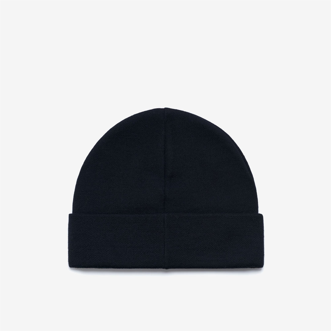 Gorro de punto reversible unisex azul con logotipo en jacquard main