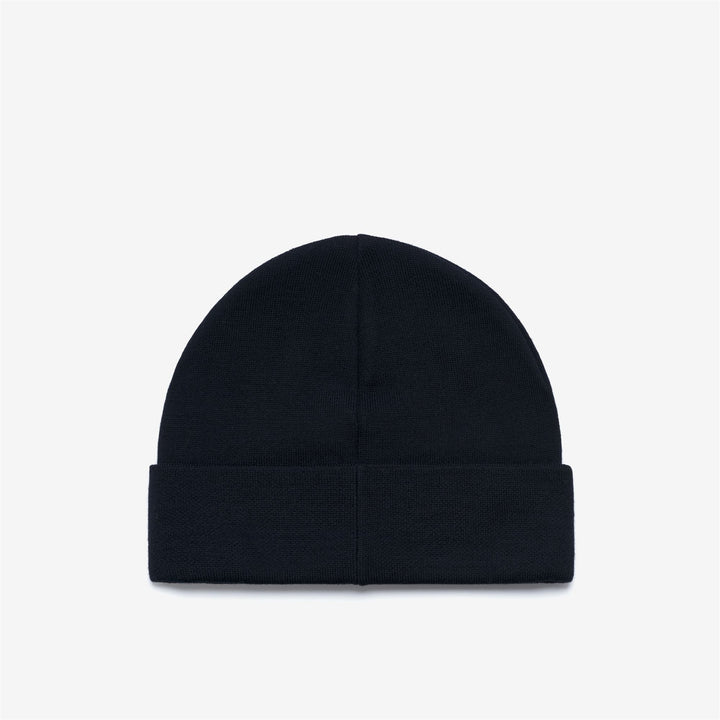 Gorro de punto reversible unisex azul con logotipo en jacquard 2
