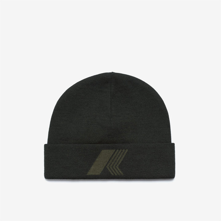 Gorro de punto unisex verde con dobladillo doble 1