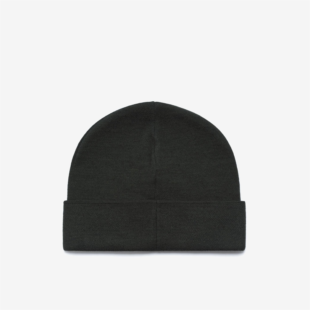 Gorro de punto unisex verde con dobladillo doble main