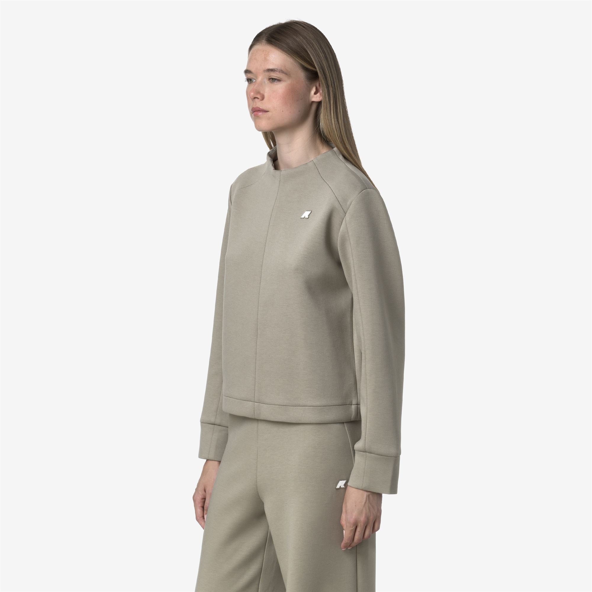 Fleece_WOMAN_AUBANE LIGHT SPACER_Pull Over_Green Oak - Commercial 5