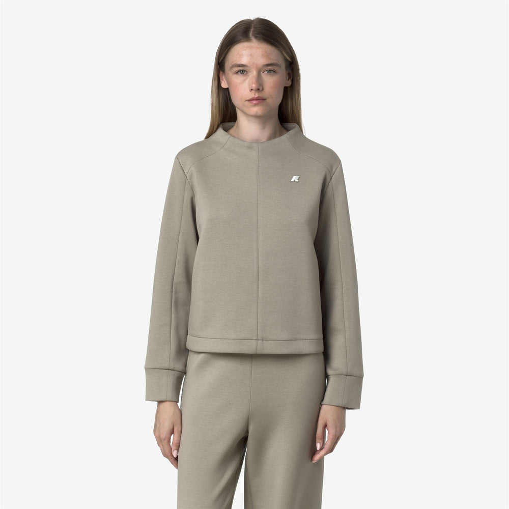 Maglione in pile sportivo da donna verde con taglio scolpito 02