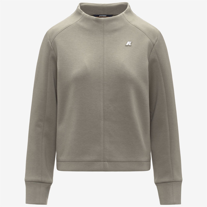 Suéter polar deportivo verde para mujer con corte esculpido 1