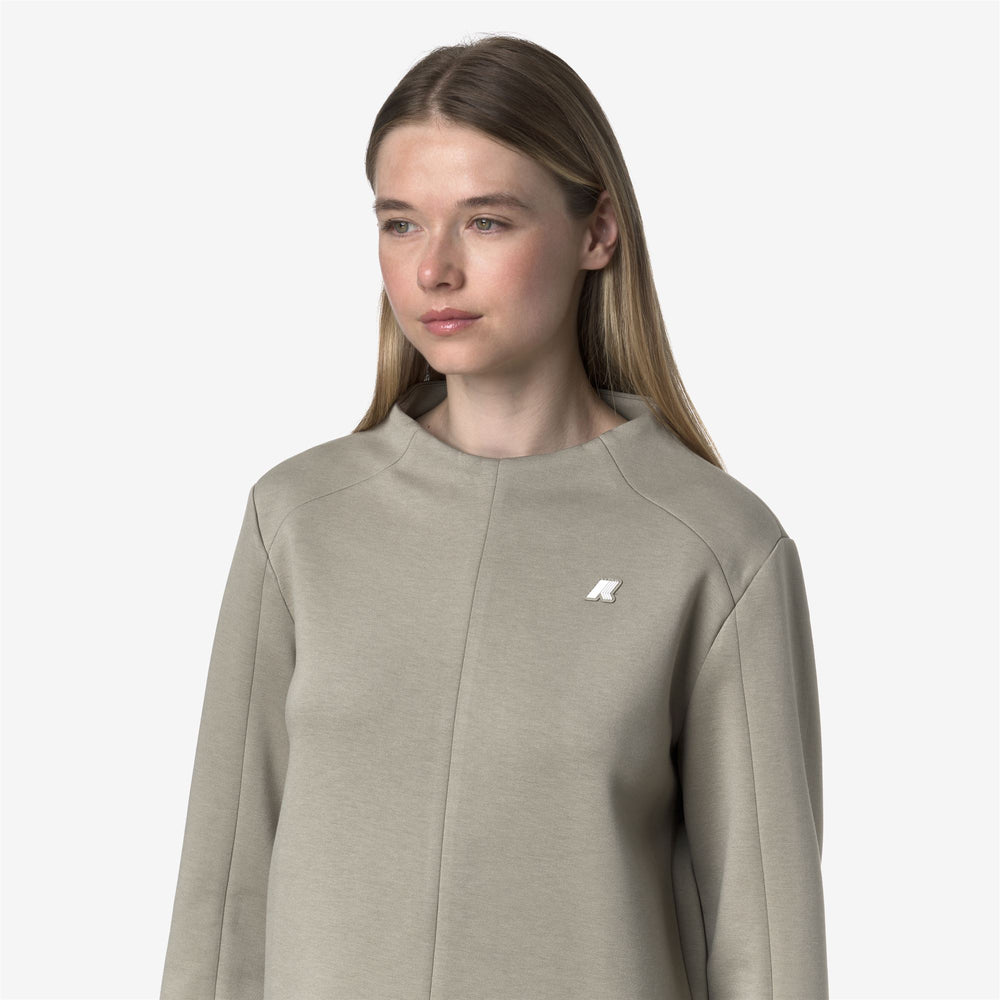 Green women's Athleisure Fleece Pullover with Sculpted Cut 02