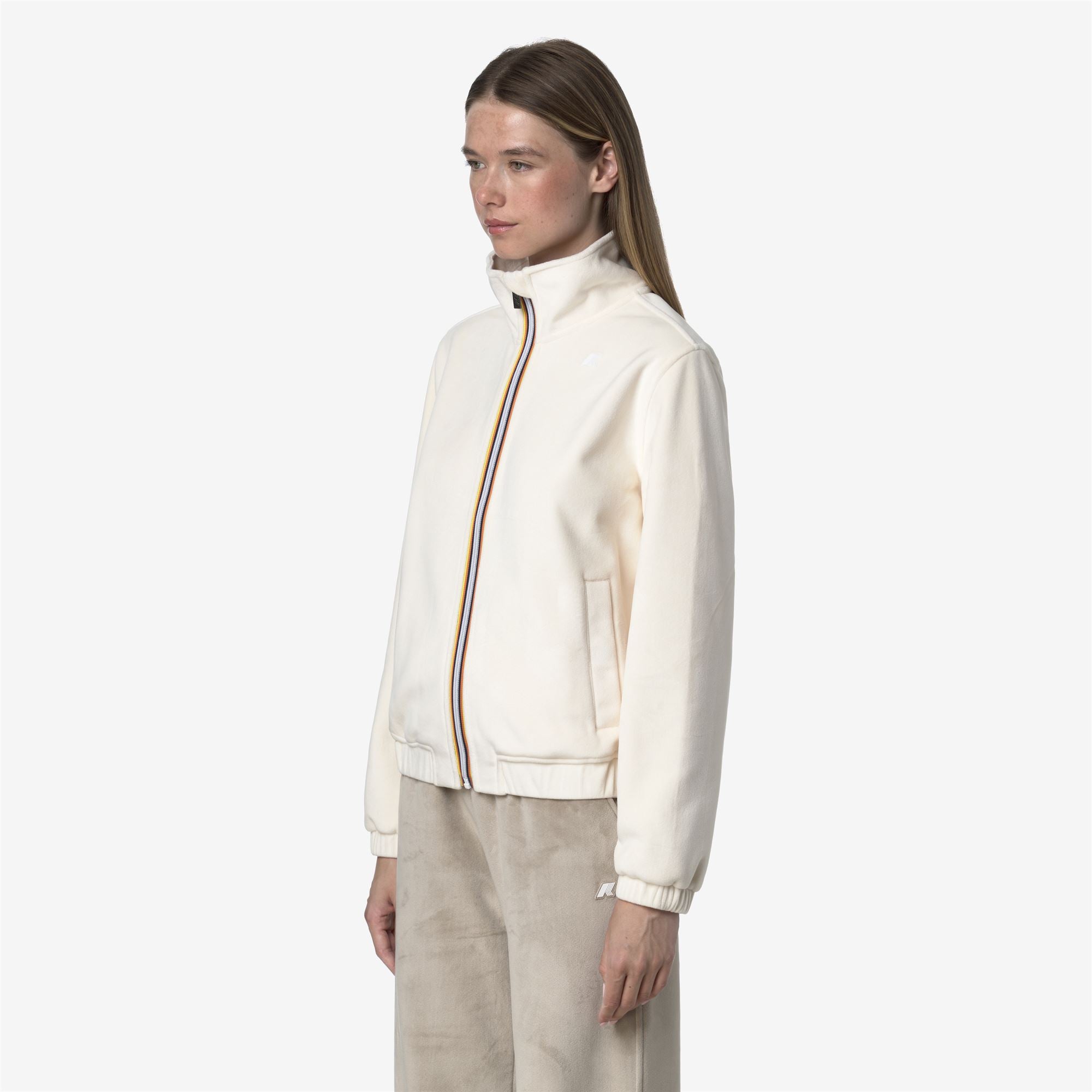 Fleece_WOMAN_VIVIETTE VELOUR POLAR_Jacket_White G - White G - Commercial 5
