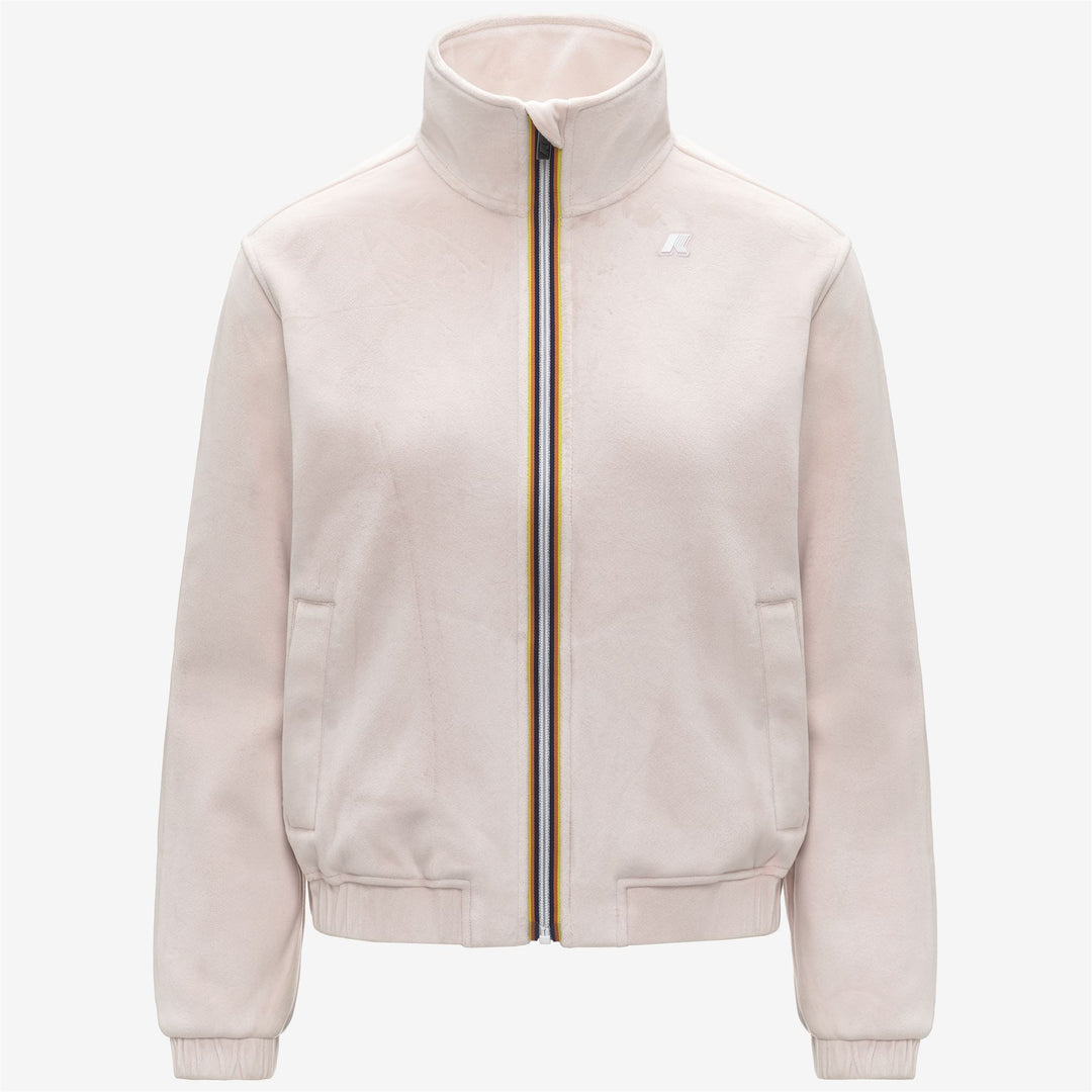 Grey Women's Velour Fleece Jacket for Mid-Season Wear 01