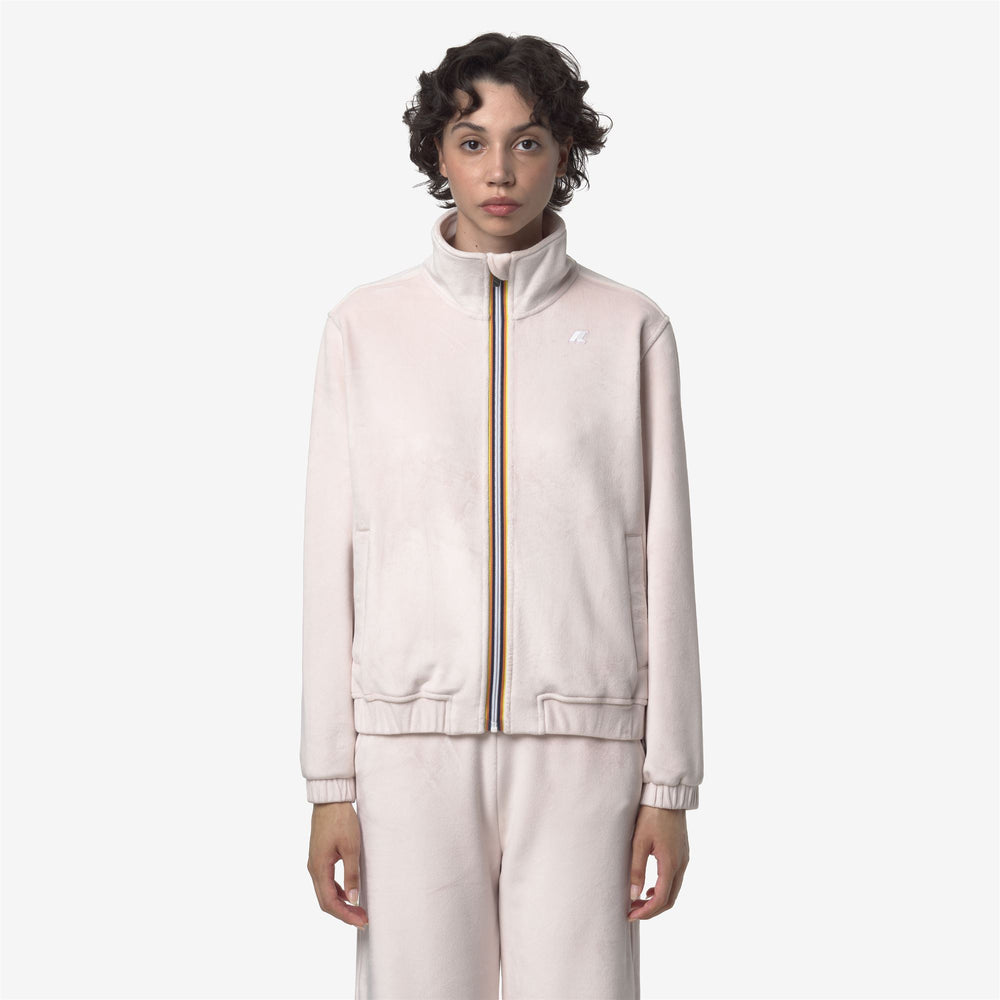 Grey Women's Velour Fleece Jacket for Mid-Season Wear 02