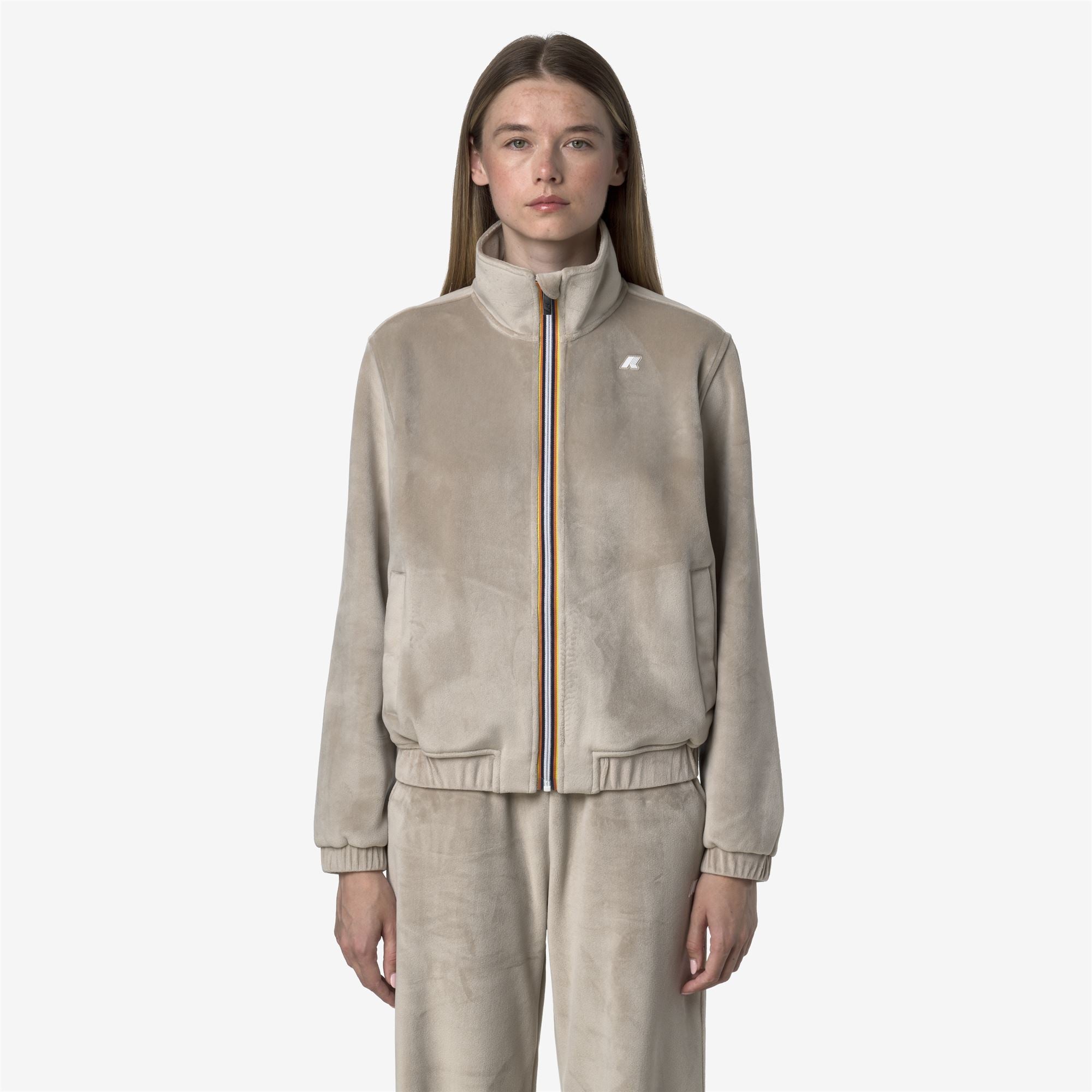 Fleece_WOMAN_VIVIETTE VELOUR POLAR_Jacket_Beige Cashmere-Beige Cashmere - Commercial 4