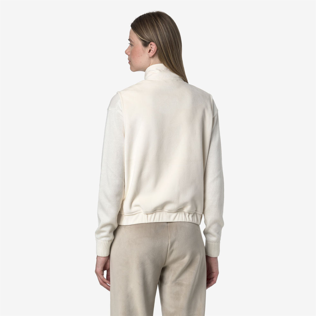 Chaleco de terciopelo blanco glamuroso para mujer con bolsillos main