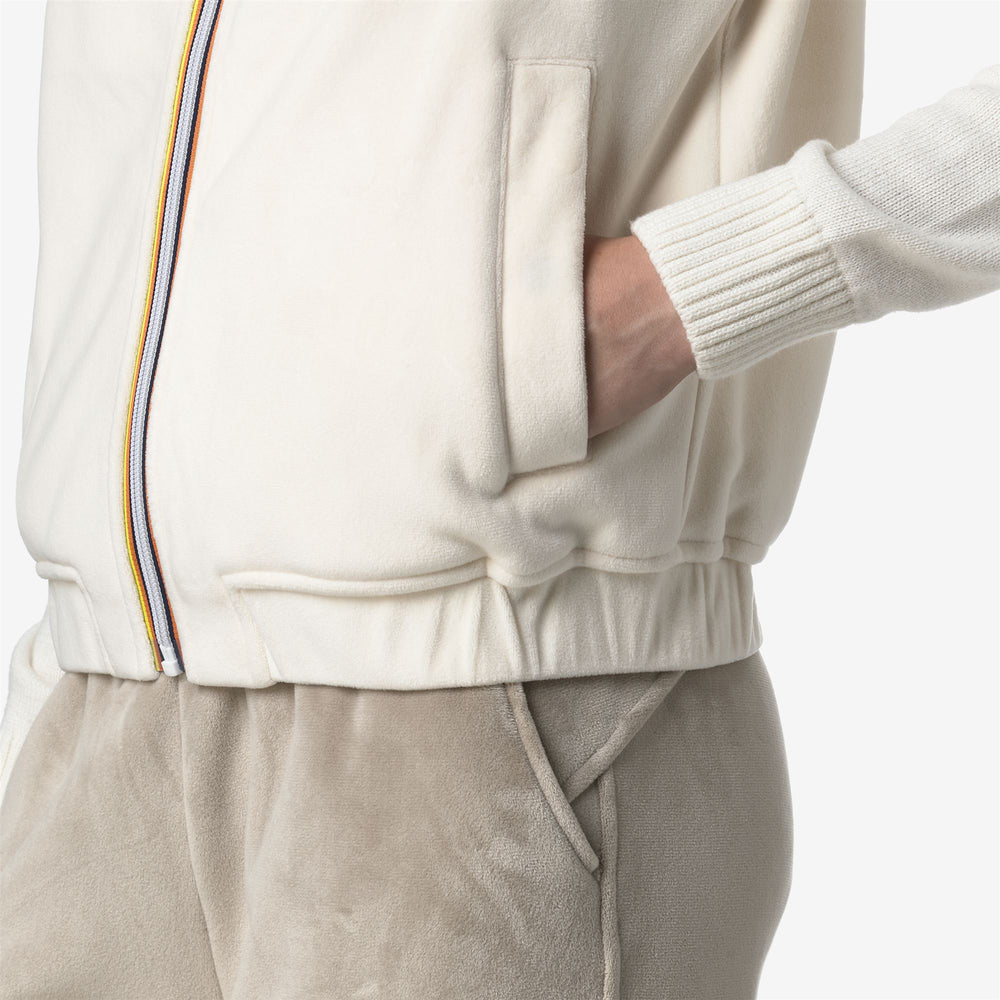 White Women's Glamorous Velour Fleece Vest with Pockets 02