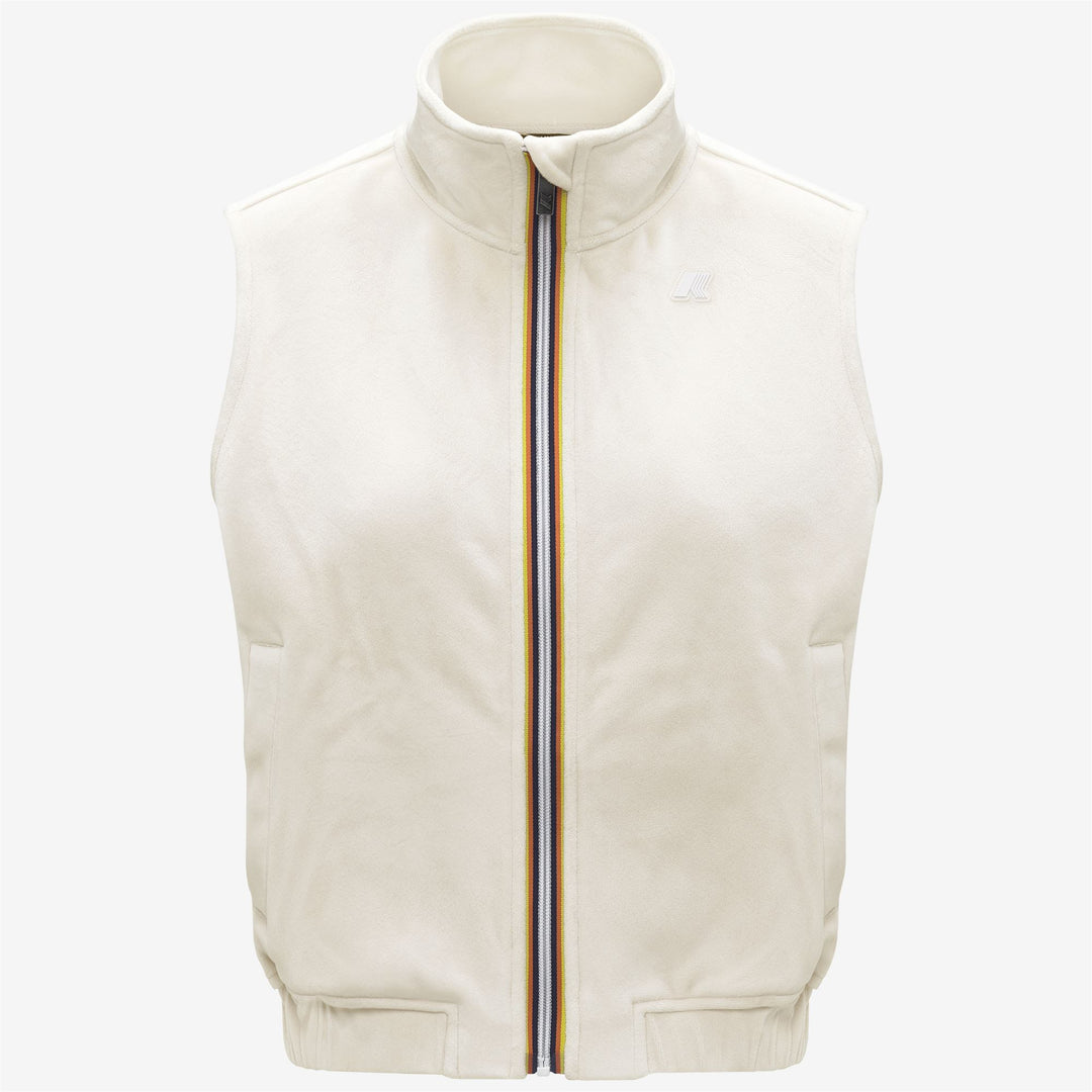 White Women's Glamorous Velour Fleece Vest with Pockets 01