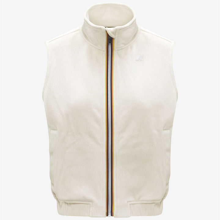 Chaleco de terciopelo blanco glamuroso para mujer con bolsillos 1