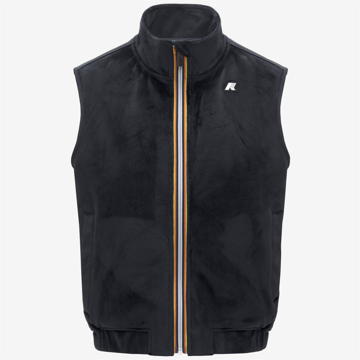 Chaleco polar negro con efecto terciopelo y bolsillos para mujer 1