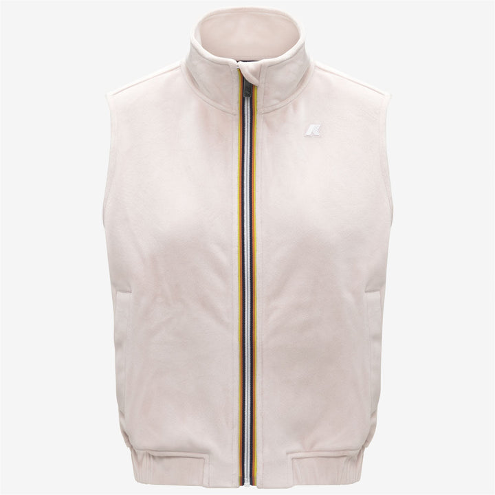 Gilet in pile polare velour grigio rosa da donna con tasche 1