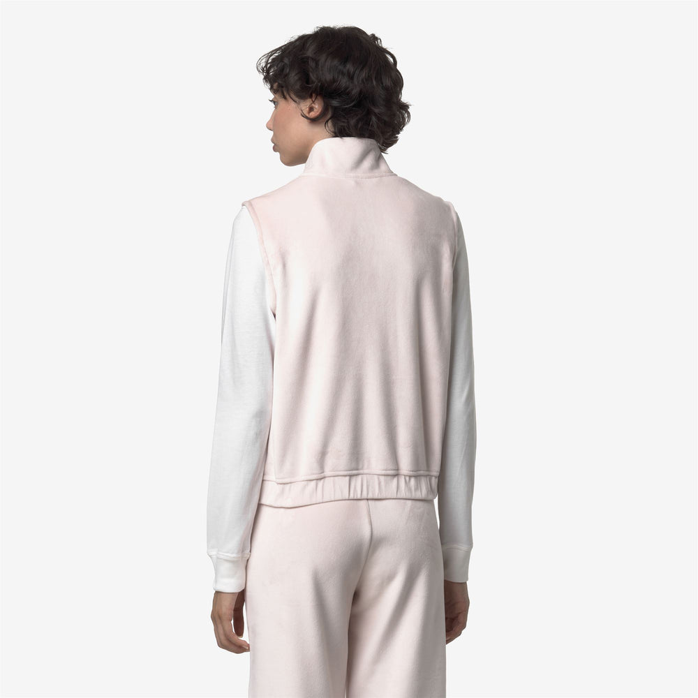 Grey rose Women's Velour Polar Fleece Vest with Pockets 02