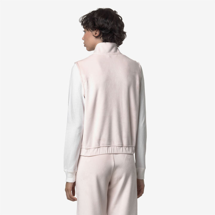 Grey rose Women's Velour Polar Fleece Vest with Pockets 3