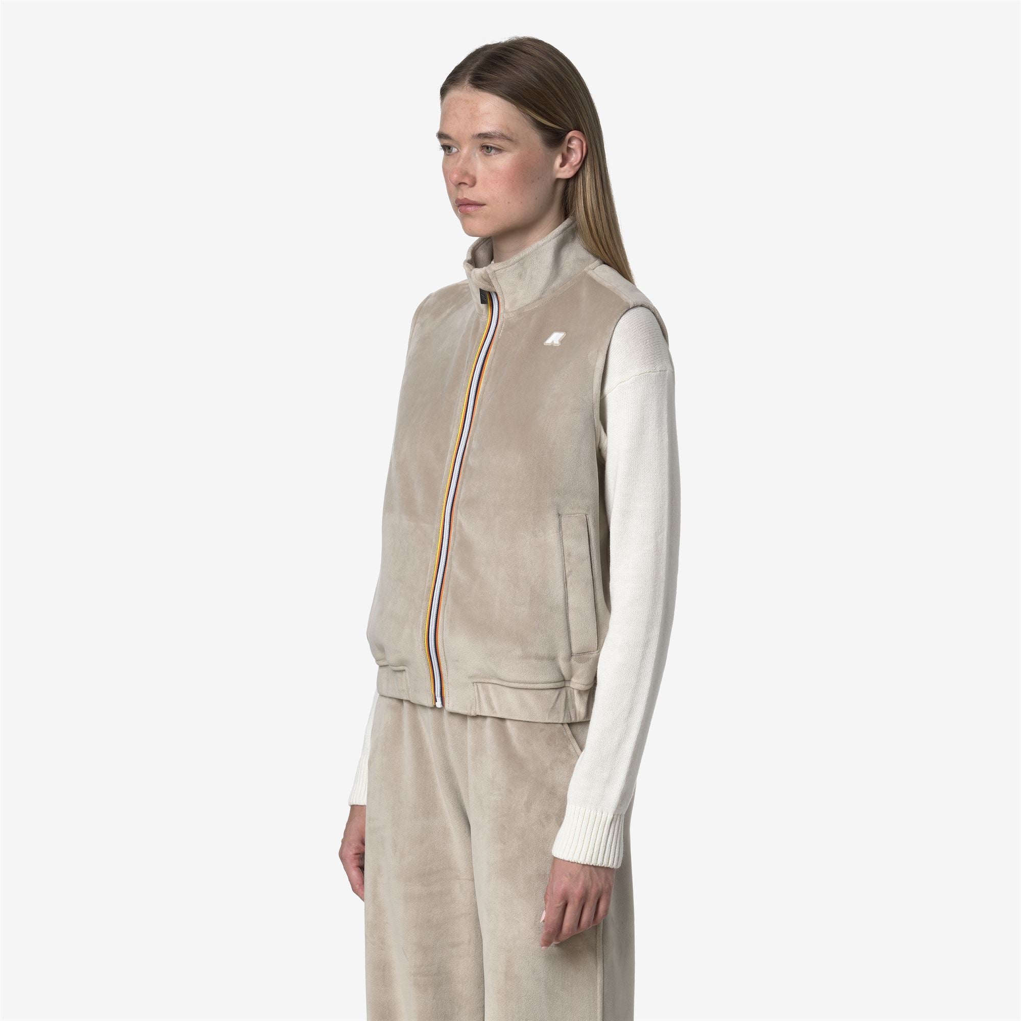 Fleece_WOMAN_VIVIELME VELOUR POLAR_Vest_Beige Cashmere-Beige Cashmere - Commercial 5