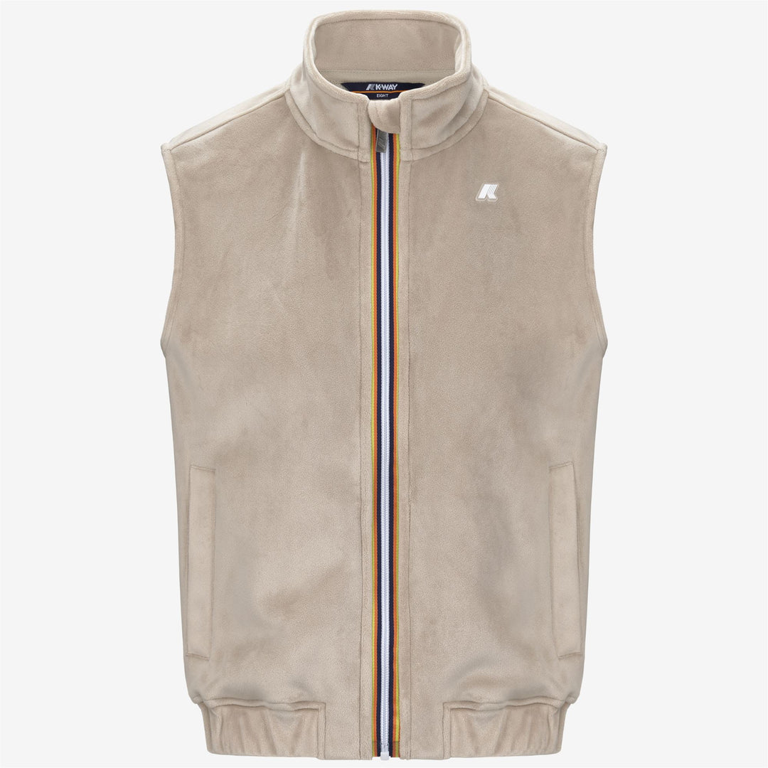 Beige Women's Fleece Vest with Zip Pockets 01