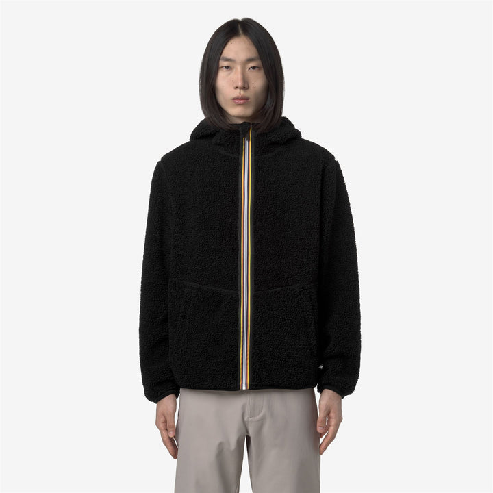 Black Men's Reversible Sherpa Polar Fleece Jacket 4