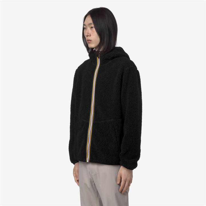 Black Men's Reversible Sherpa Polar Fleece Jacket 5