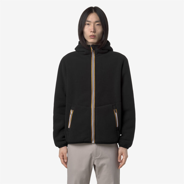 Black Men's Reversible Sherpa Polar Fleece Jacket 3