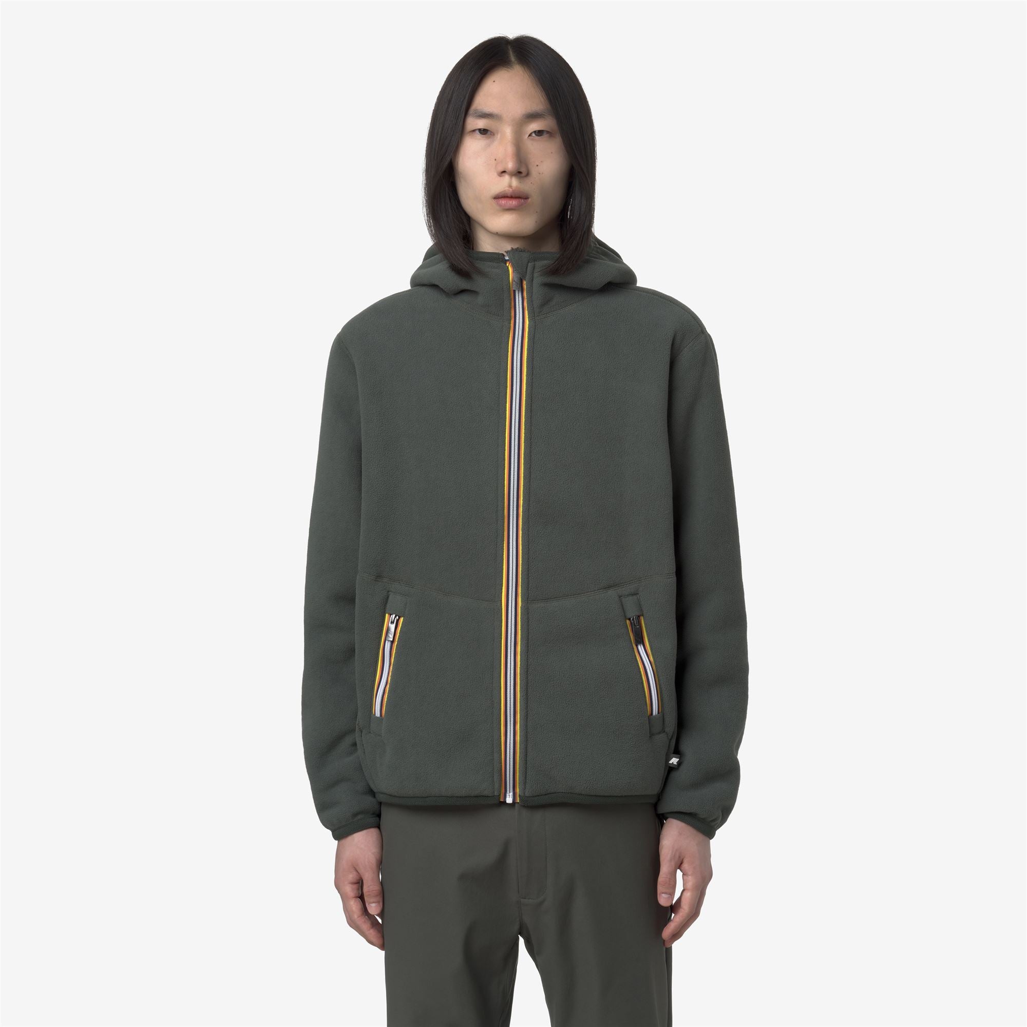 Fleece_MAN_JACK SHERPA POLAR DOUBLE_Jacket_Green Blackish Combo - GREEN BLACKISH - Commercial 7