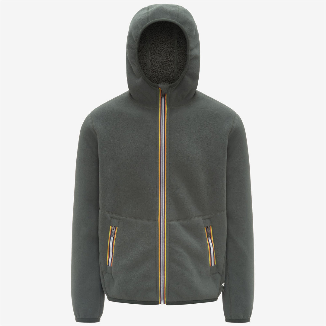 Giacca reversibile in pile polare Sherpa verde-nero da uomo main