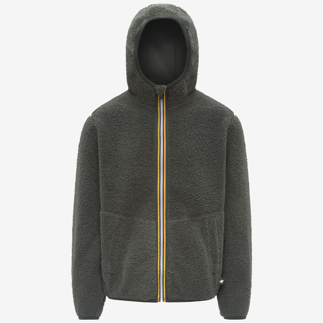 Green black Men's Reversible Sherpa Polar Fleece Jacket 01