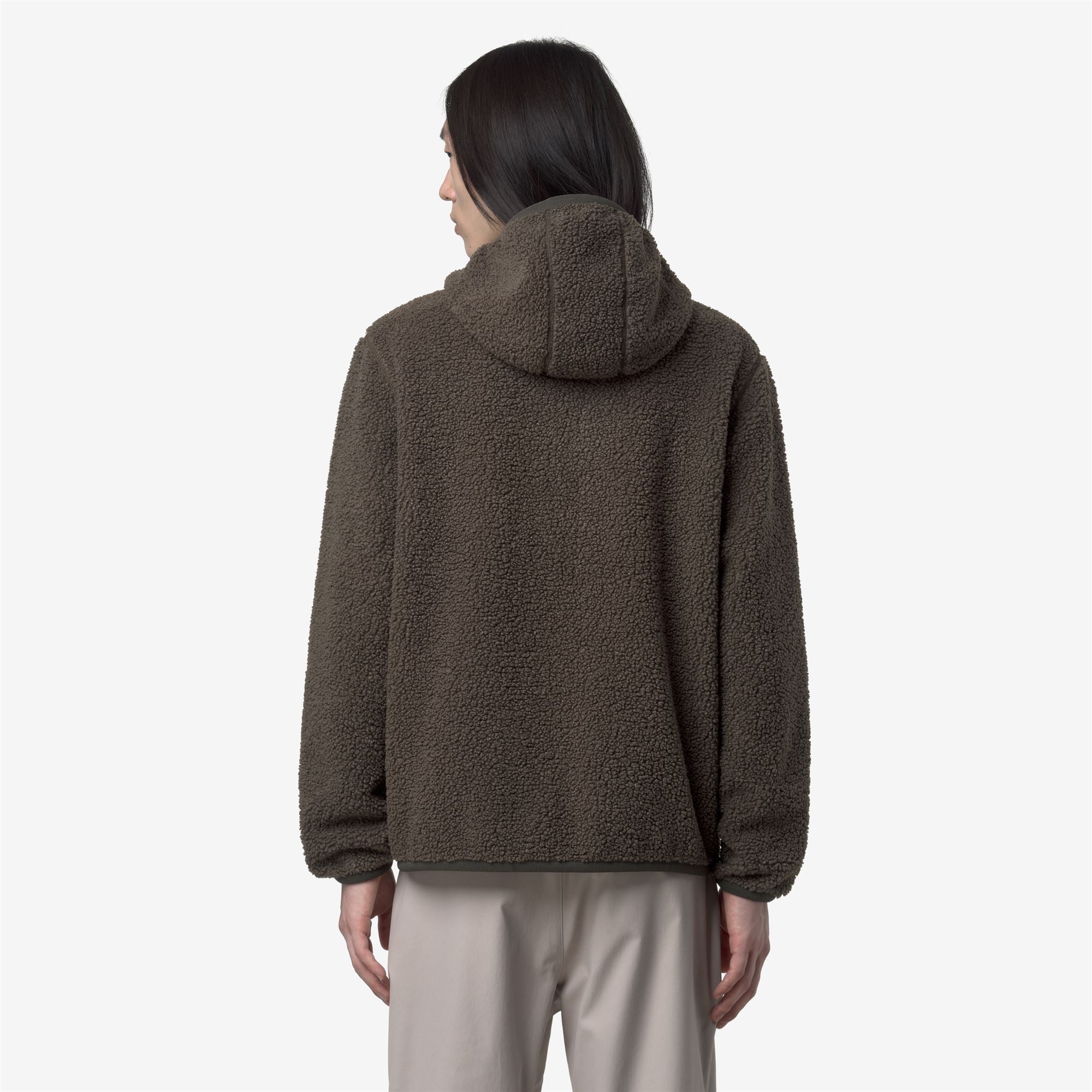 Fleece Man JACK SHERPA POLAR REVERSIBLE Jacket BLACK OLIVE COMBO
