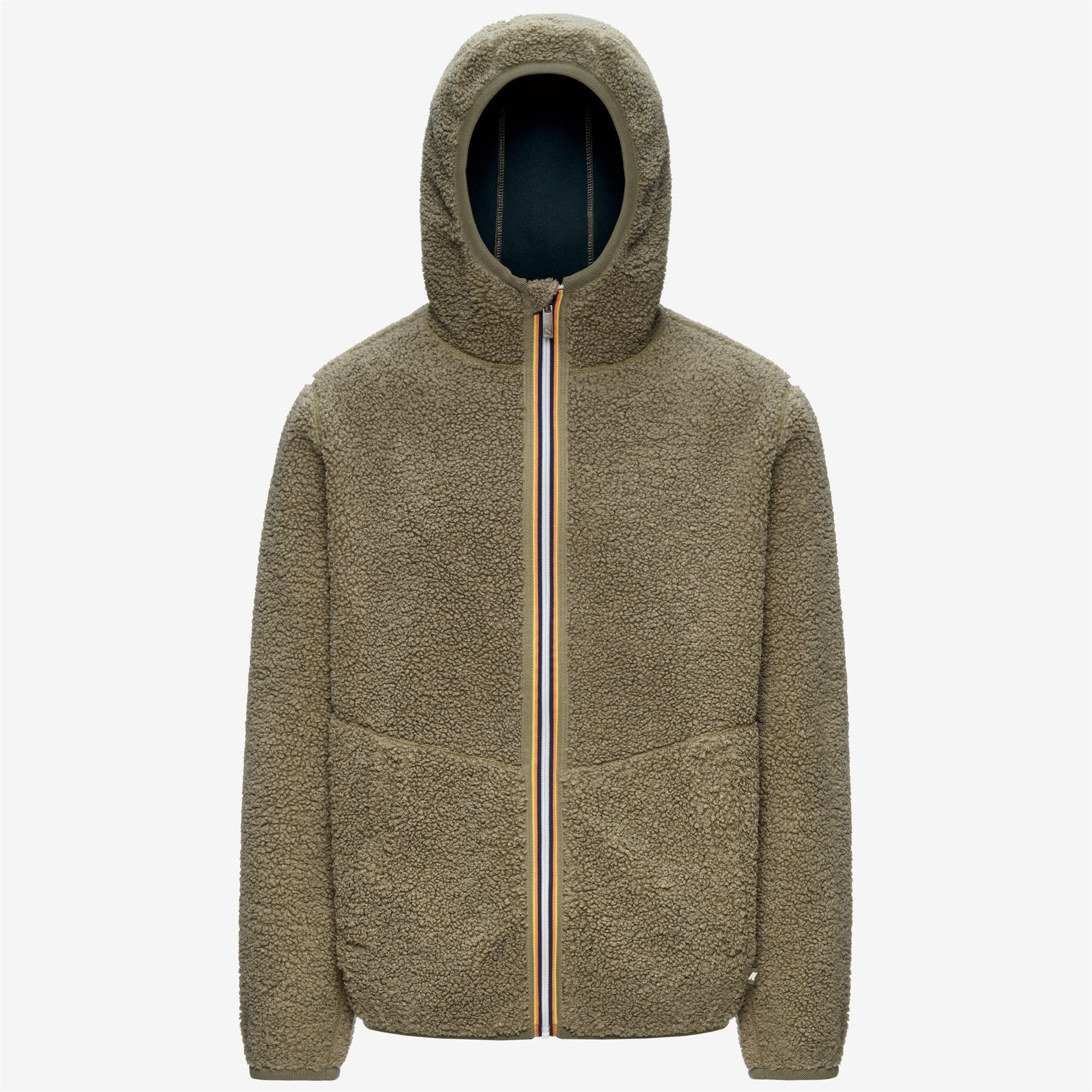 Fleece_Man_JACK SHERPA POLAR DOUBLE_Jacket_Green Army - Blue Depth - Commercial 1