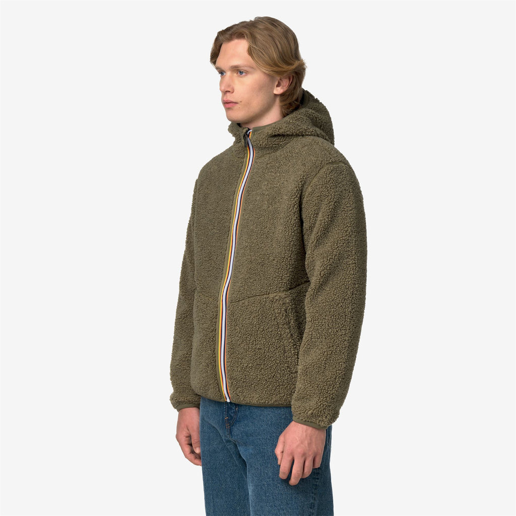 Fleece_Man_JACK SHERPA POLAR DOUBLE_Jacket_Green Army - Blue Depth - Commercial 5
