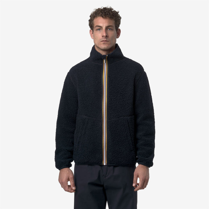 Blue Men's Reversible Fleece Jacket with Sherpa Effect 4