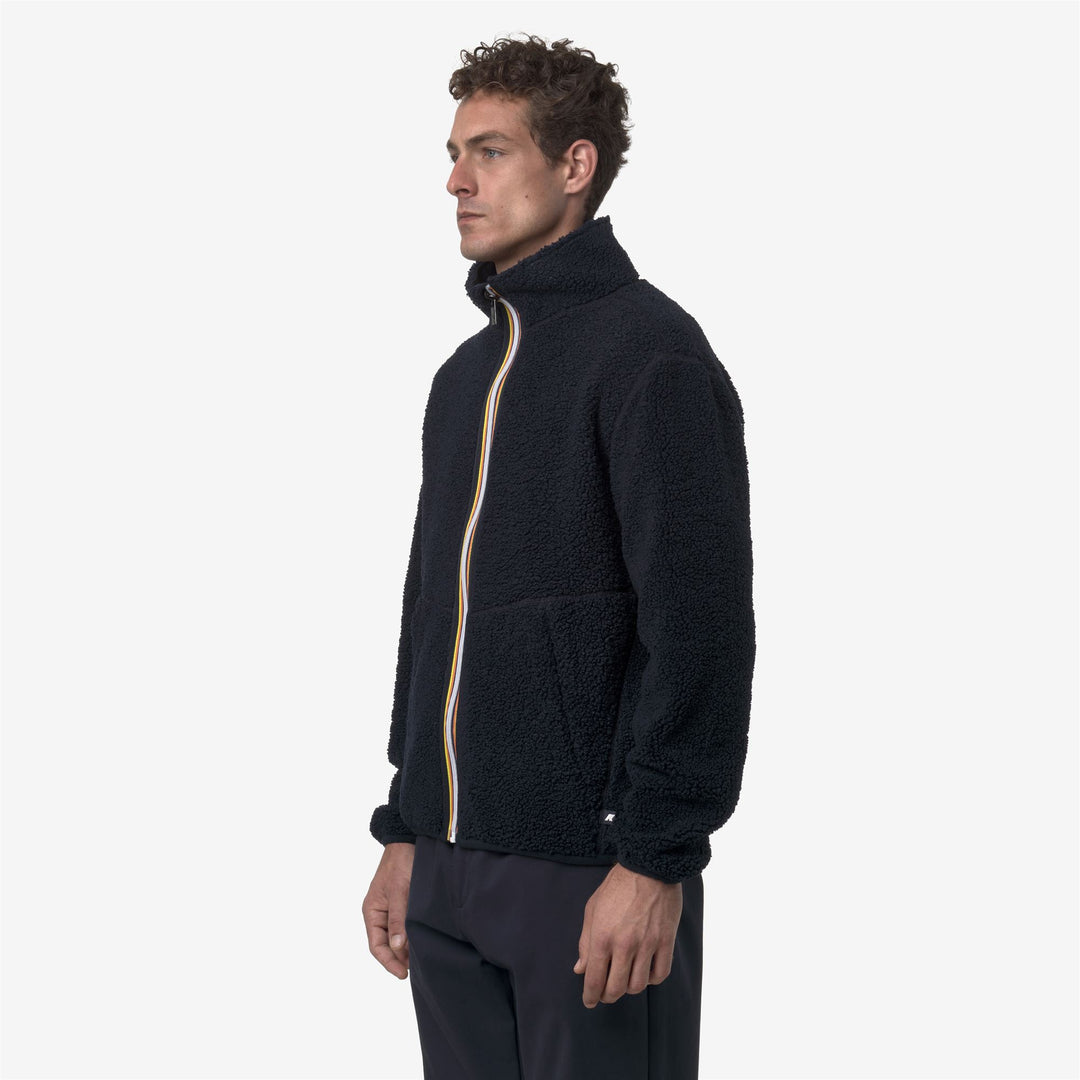 Blue Men's Reversible Fleece Jacket with Sherpa Effect main