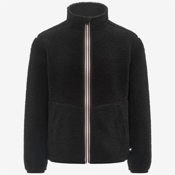 Black Men's Reversible Sherpa Polar Fleece Jacket 1