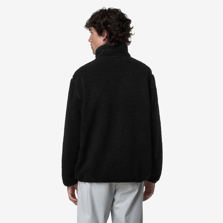 Black Men's Reversible Sherpa Polar Fleece Jacket 6