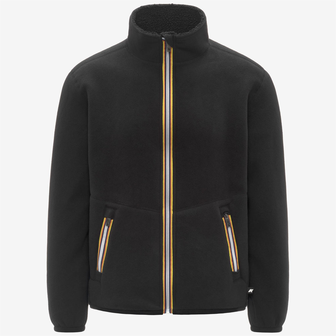 Black Men's Reversible Sherpa Polar Fleece Jacket main