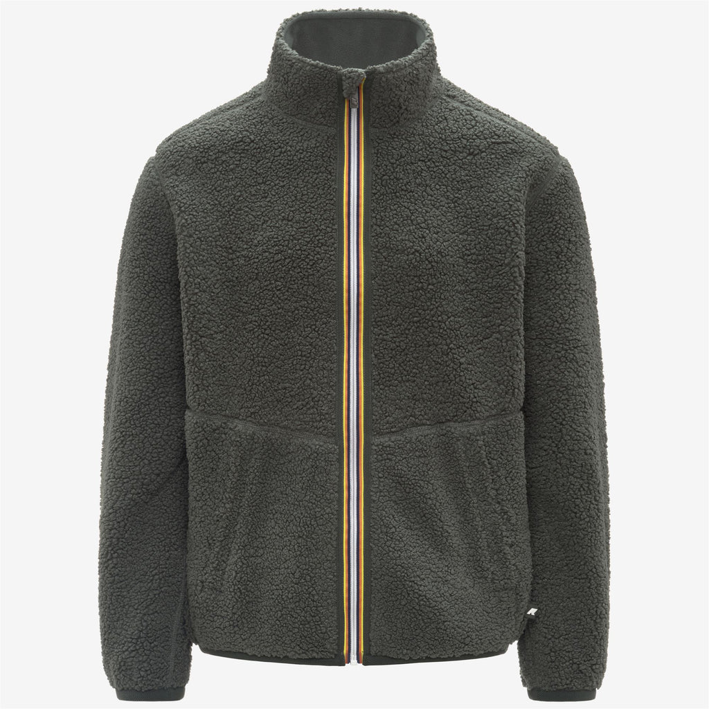 Fleece_MAN_PASCAL SHERPA POLAR DOUBLE_Jacket_Green Blackish Combo - GREEN BLACKISH - Commercial 1