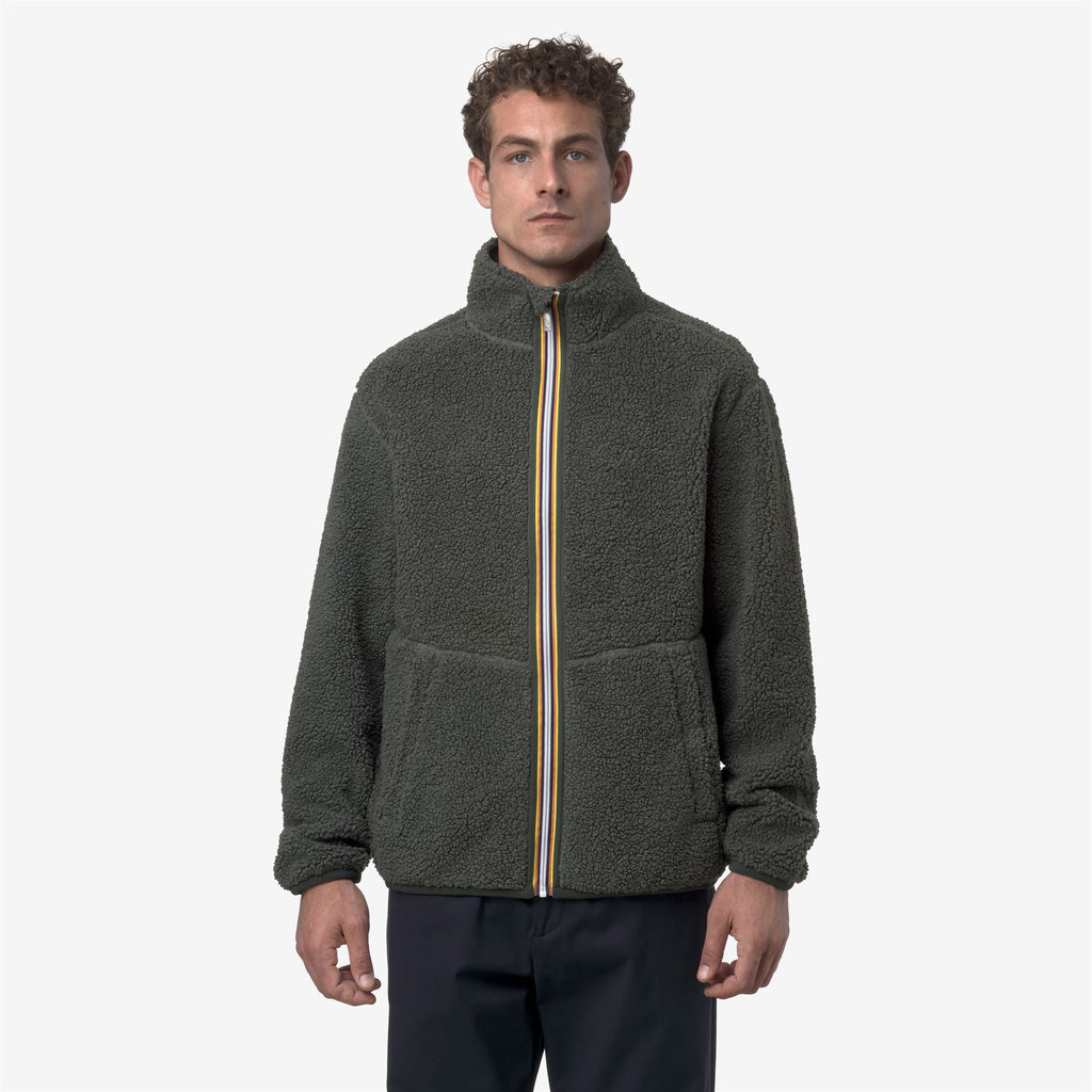 Fleece_MAN_PASCAL SHERPA POLAR DOUBLE_Jacket_Green Blackish Combo - GREEN BLACKISH - Commercial 4