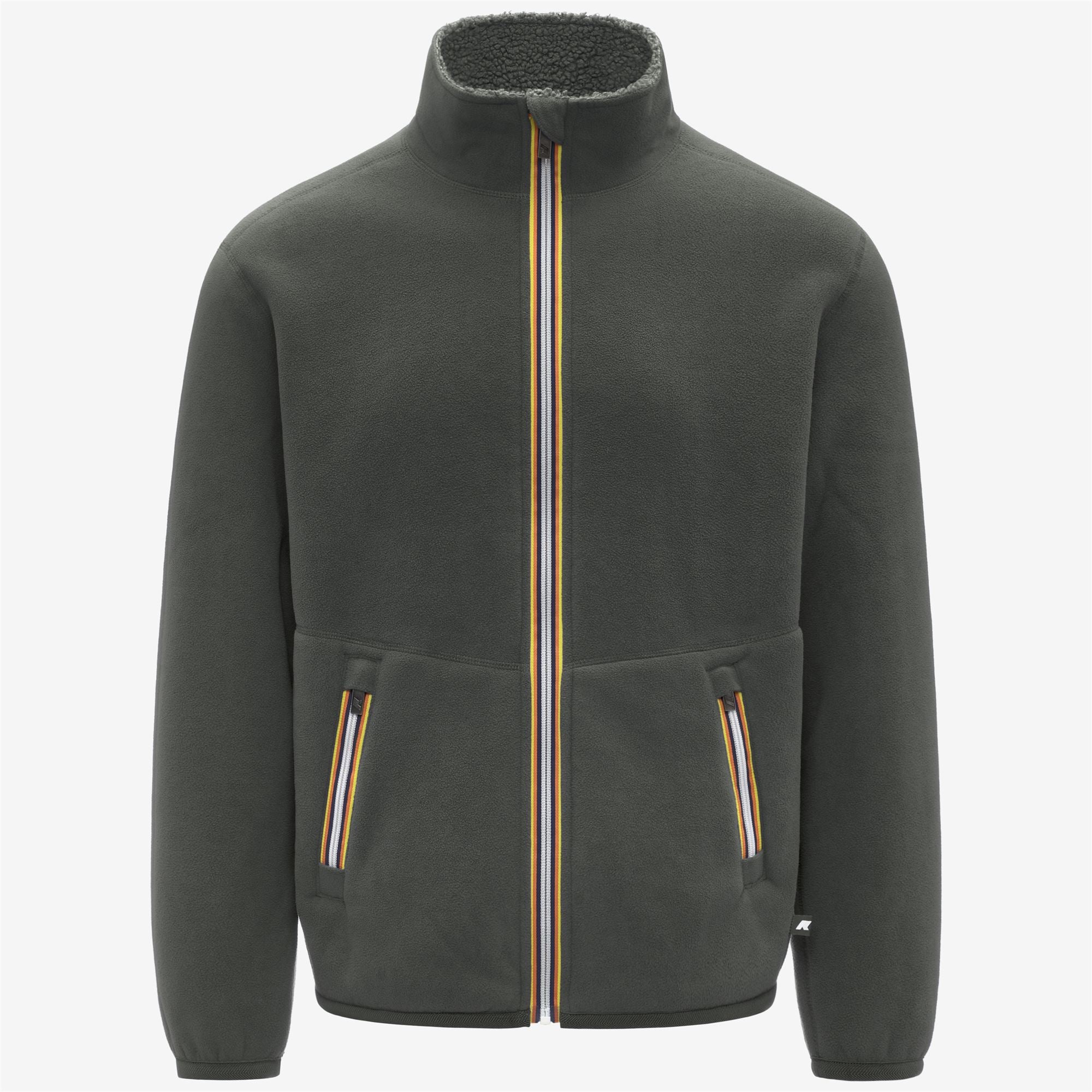 Fleece_MAN_PASCAL SHERPA POLAR DOUBLE_Jacket_Green Blackish Combo - GREEN BLACKISH - Commercial 2