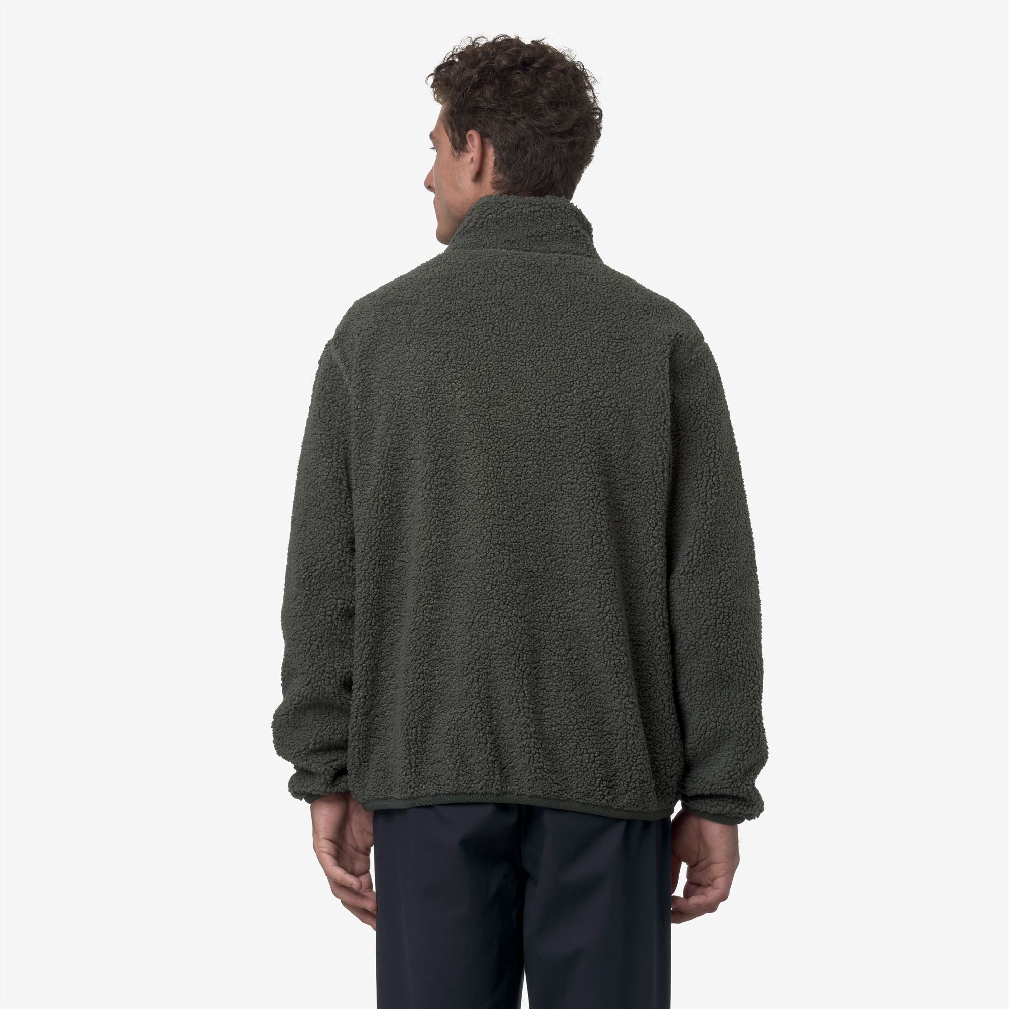 Fleece_MAN_PASCAL SHERPA POLAR DOUBLE_Jacket_Green Blackish Combo - GREEN BLACKISH - Commercial 6