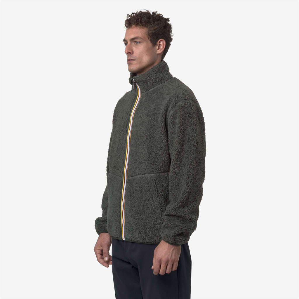 Fleece_MAN_PASCAL SHERPA POLAR DOUBLE_Jacket_Green Blackish Combo - GREEN BLACKISH - Commercial 5