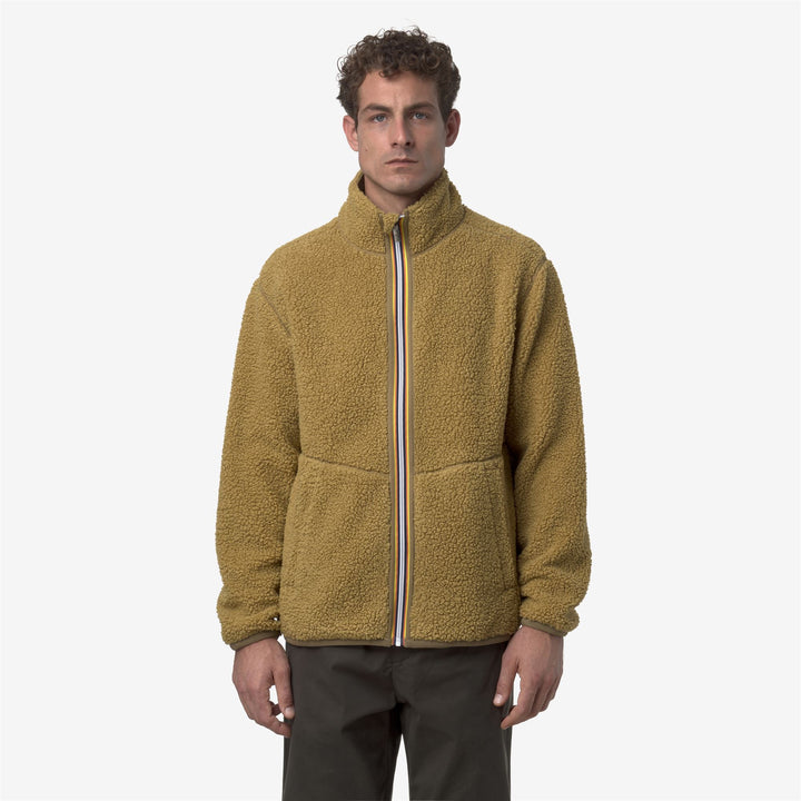 Chaqueta polar sherpa reversible beige para hombre 4