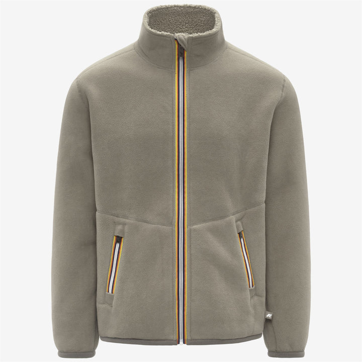 Chaqueta polar reversible verde para hombre con sherpa y forro polar 2