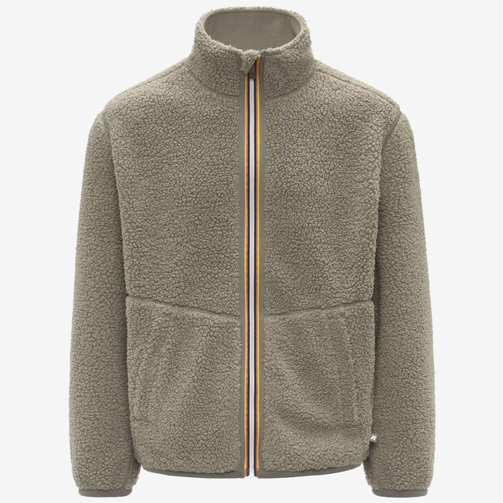 Chaqueta polar reversible verde para hombre con sherpa y forro polar 1