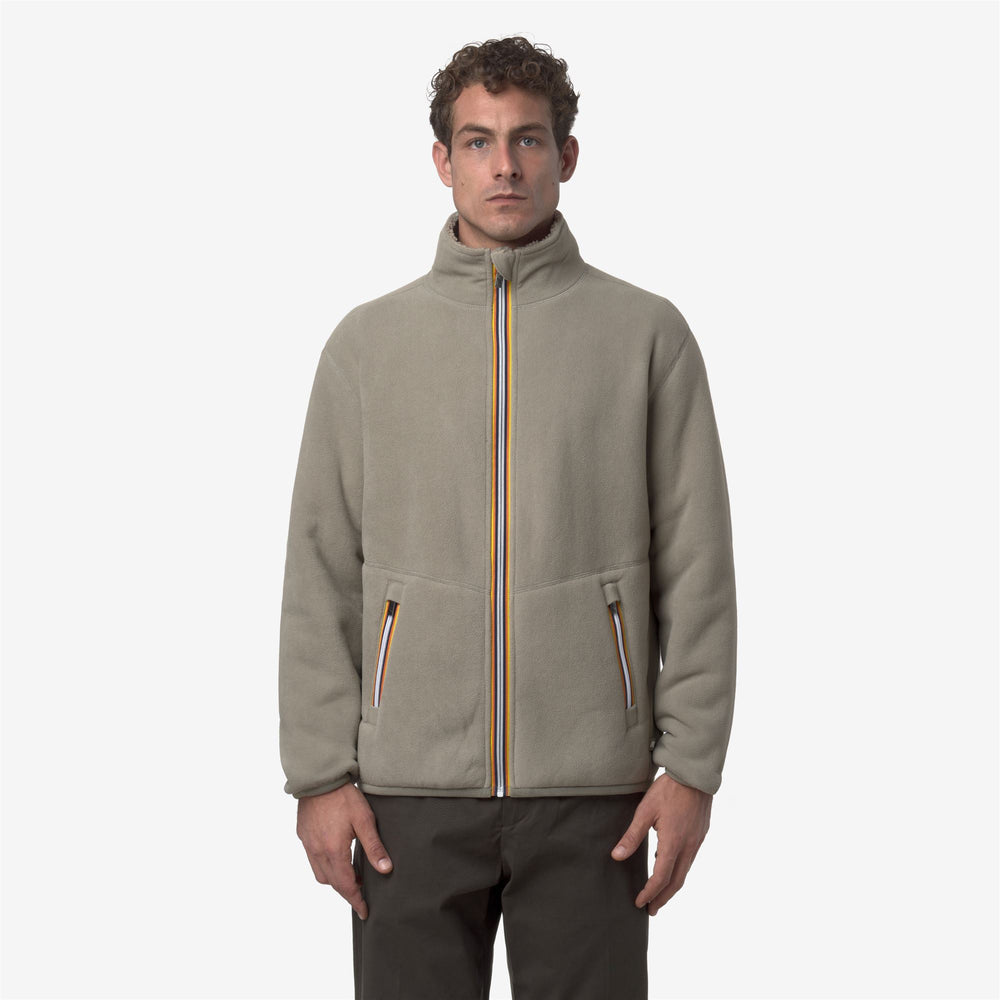 Green Men's Reversible Fleece Jacket with Sherpa and Polar Fleece 02