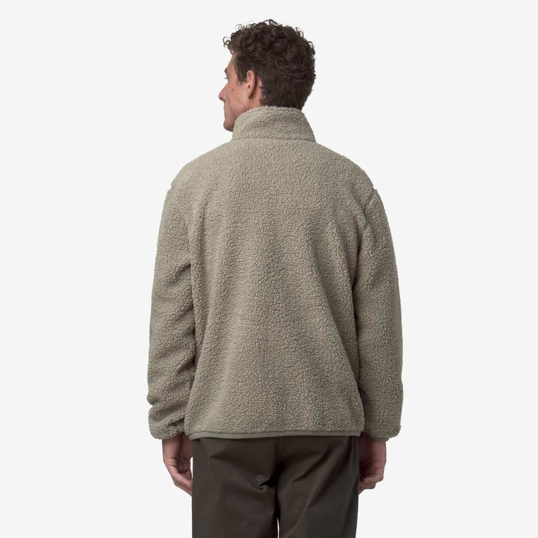 Chaqueta polar reversible verde para hombre con sherpa y forro polar main