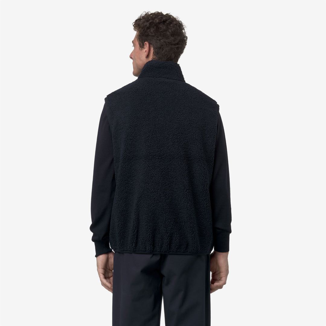 Blue Men's Reversible Sherpa and Polar Fleece Vest main