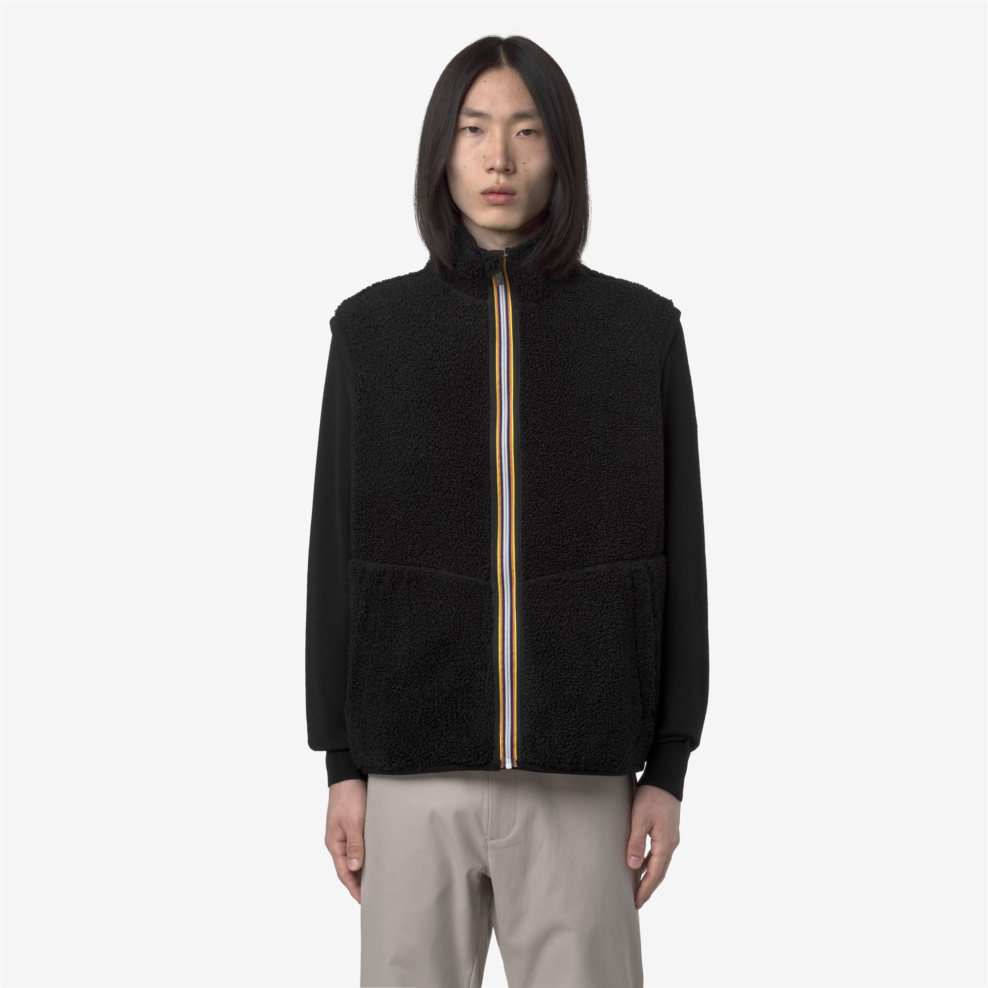 Fleece_MAN_YANNICK SHERPA POLAR DOUBLE_Vest_Black Pure-Black Pure - Commercial 4
