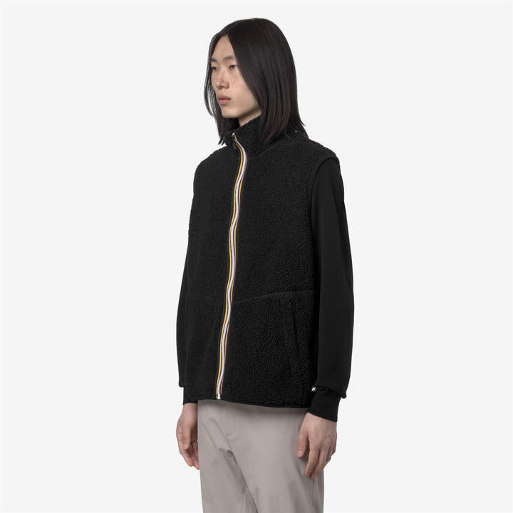 Black Men's Reversible Sherpa Polar Fleece Vest 5