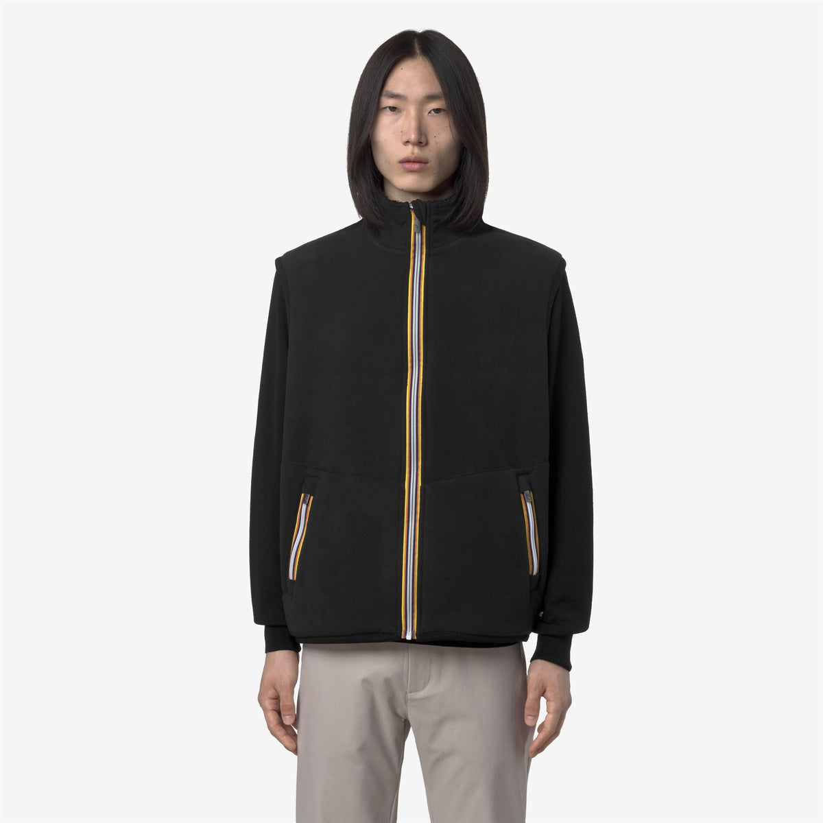 Fleece_MAN_YANNICK SHERPA POLAR DOUBLE_Vest_Black Pure-Black Pure - Commercial 7